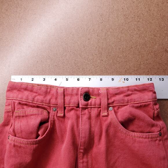 Cotton-On Jeans Womens 2 Red Wide Leg Raw Hem Casual Trendy Streetwear Boho Y2K - Picture 4 of 13